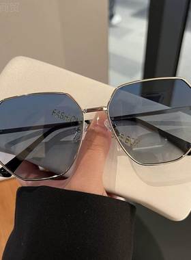 透明蓝遮阳镜防开晒太阳PDD10215眼镜男士多边形金属色车墨镜韩版