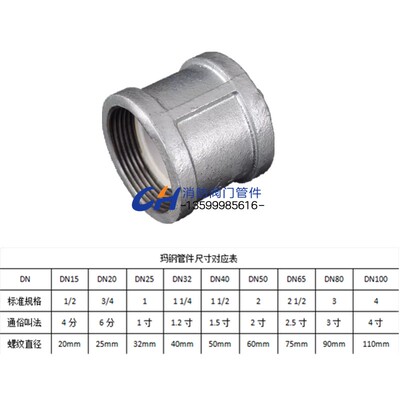 衬塑管箍镀锌内丝衬塑直接DN25钢塑内丝束接管道内衬丝扣管古直通