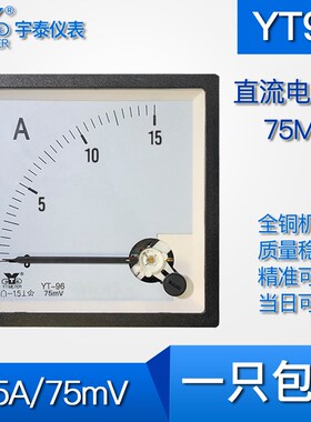 YT96直流15a 30a 75a 150a 300a电流表75mvdc cp96 sq9690*90安培