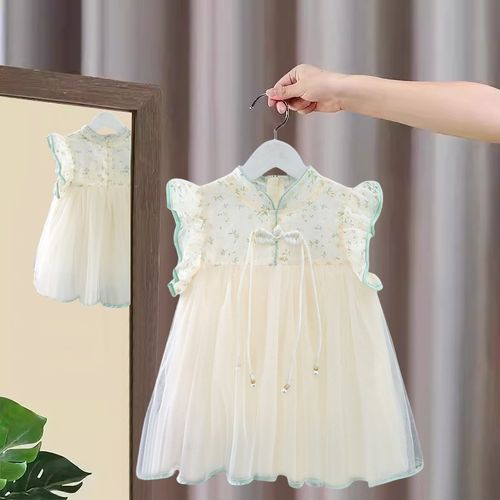 女童连衣裙夏装2024新款儿童公主裙汉服裙子宝宝旗袍夏季国风纱裙