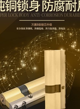 万嘉WANJIA防盗门锁芯 防盗加钢条防防撬防打断叶片B级锁芯