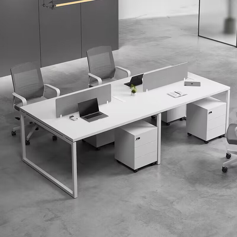 办公桌员工位4/6人职员办公桌椅组合办公室屏风卡座2人简约电脑桌