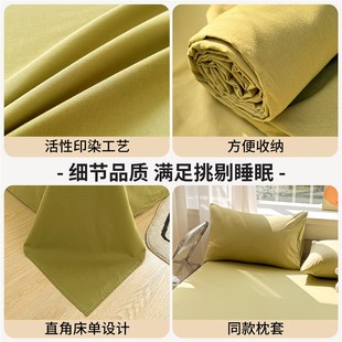 a类母婴级水洗棉床单单件夏季 单人宿舍非全棉纯棉被单枕套三件套