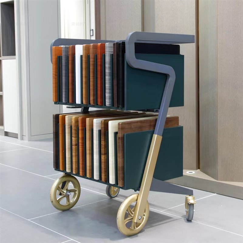 移动铁艺推车静音样板房软装木板色板服务车木里外家具定制餐车