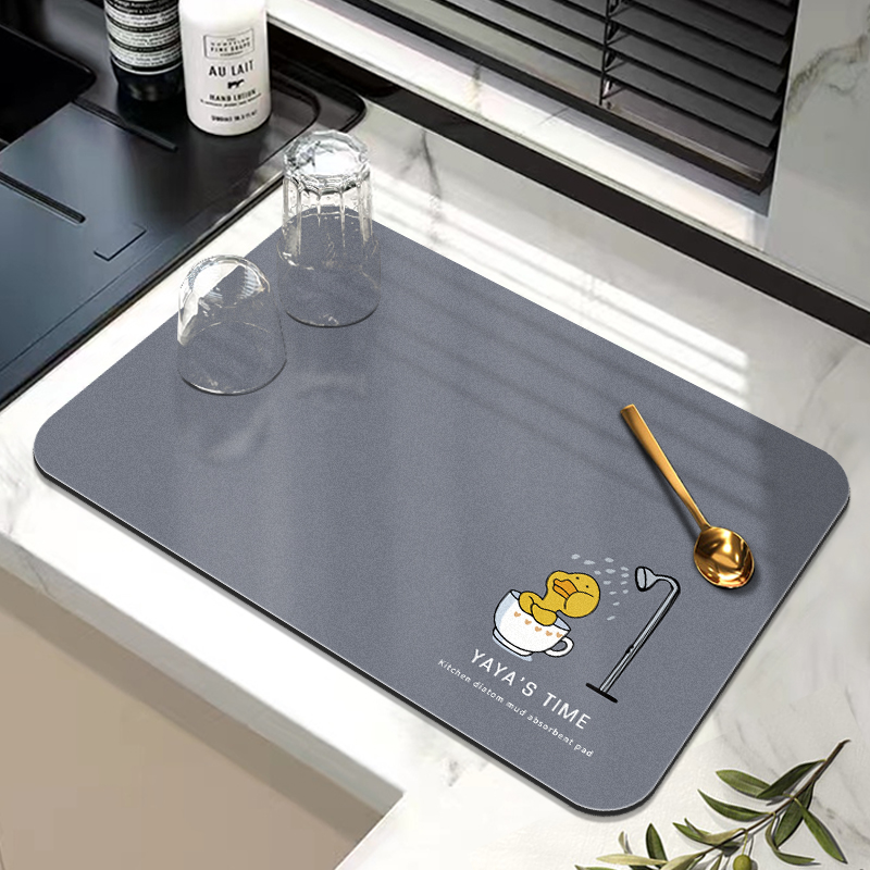 厨房台面沥水垫硅藻泥放碗筷盘杯多功能隔热垫可裁剪洗手台吸水垫