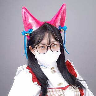 九尾妖狐兽耳头饰cos灵魂莲华阿狸配饰发饰蝴蝶结铃铛狐耳发箍