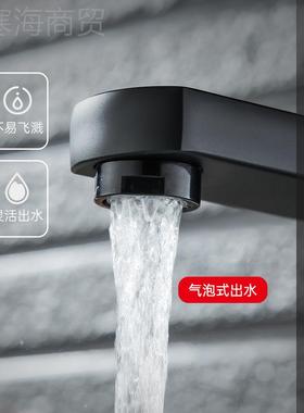 黑色烤单漆四方水龙黑色四方头脸面盆孔冷热卫洗生间洗手盆卫浴台