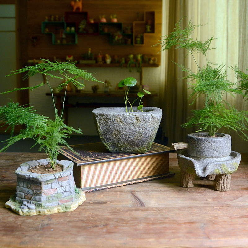 复古水井石磨花盆铜钱草无孔水培绿萝多肉植物装饰仿水泥石臼礼物,搬运/仓储/物流设备,其他起重搬运设备,淘宝优惠券,粉丝福利购,淘宝优惠卷