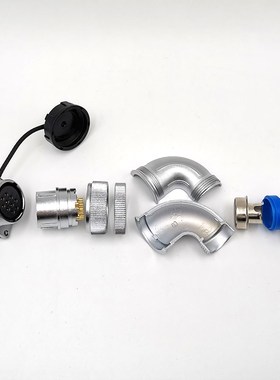 威浦航空弯插头方座WS24TR+Z 2 3 4 9 10 12 19芯金属软管连接器