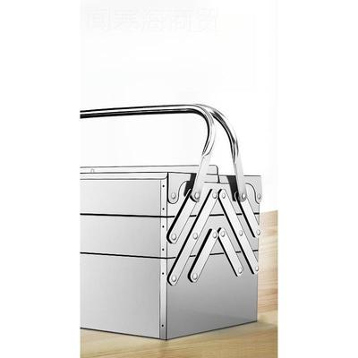 不钢工具特大号AL101605箱加厚铁皮锈纳箱套装万能三层小号汽车收