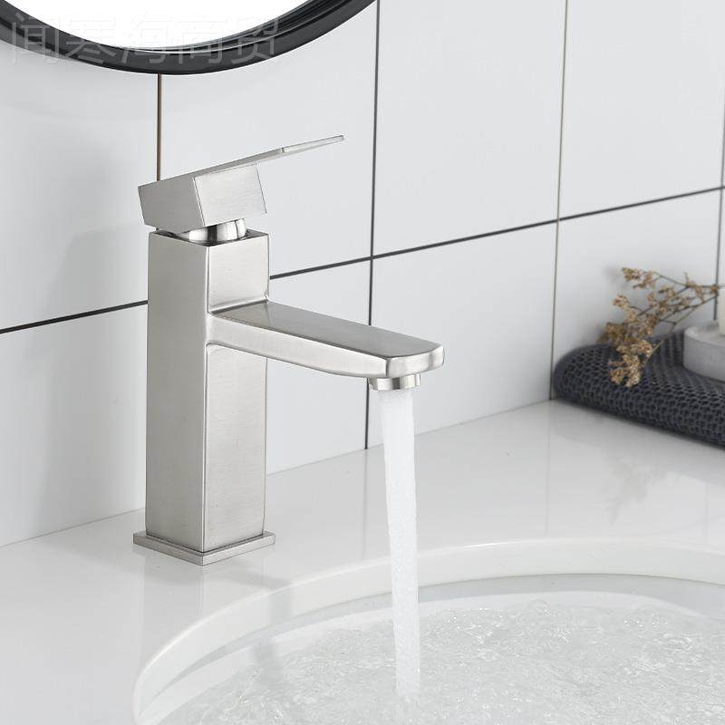 3水0冷4不锈钢洗1030.手盆洗龙头热脸盆单孔面盆龙头卫生间洗脸池