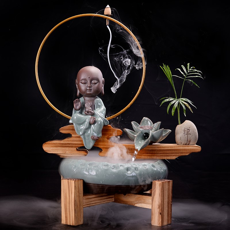 守淘人 中式流水器摆件创意家居饰品客厅流水喷泉办公室桌面摆设