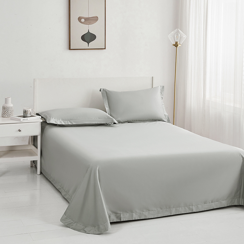 梦洁家纺80支新疆贡缎床单单件纯棉全棉被单长绒棉纯色单人双人宿