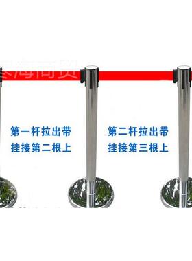 特价不锈钢2线AMV米带银行一米离隔栏杆带座警戒线