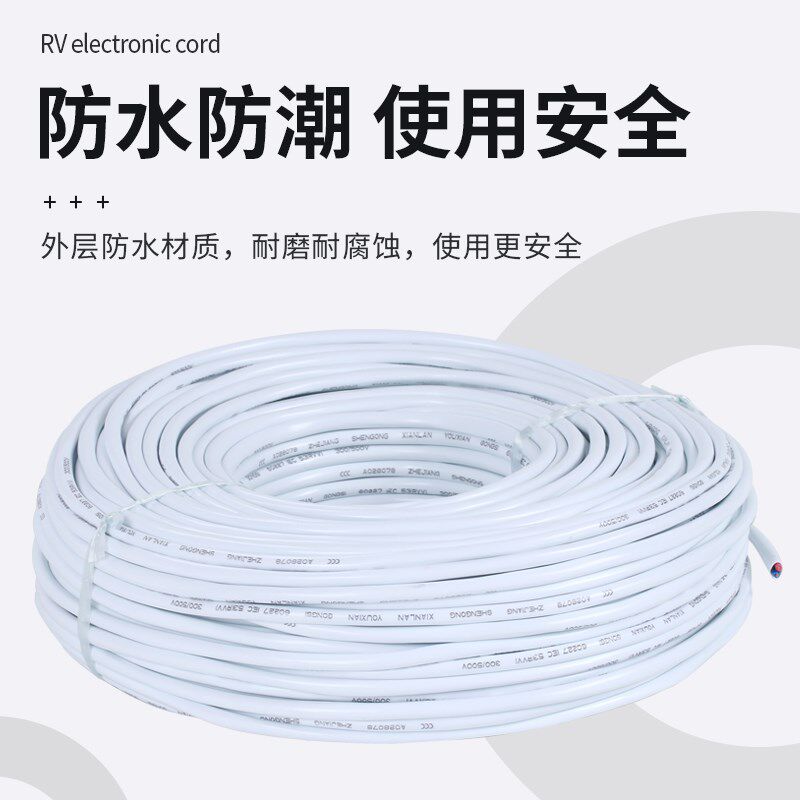 电线RVV 2芯1 15 25 4平方护套线防水防冻国标纯铜芯电缆线