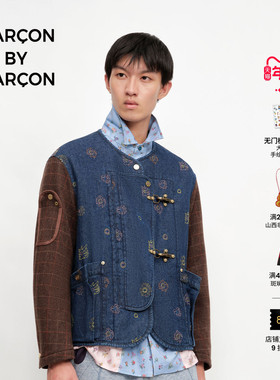 GARCON BY GARCON 26春夏斑斓太阳刺绣牛仔拼接棉服