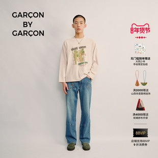 GARCON BY GARCON 插画棉质做旧长袖T恤