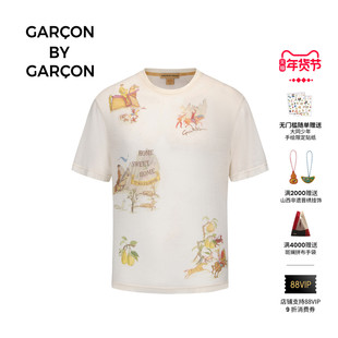 GARCON BY GARCON 25秋冬大同少年狩猎山水画可水洗羊毛短袖T恤