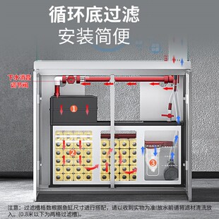 森森鱼缸家居客厅家用生态金鱼缸玻璃底过滤免换水水族箱 2024新款