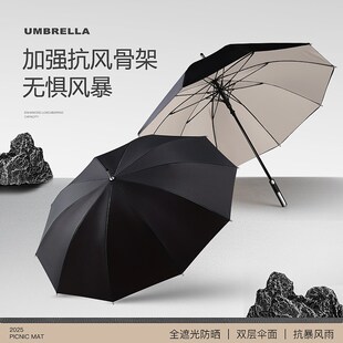 备美雨伞长柄伞加大加厚加固男士 自动伞晴雨两用结实抗风长柄雨伞