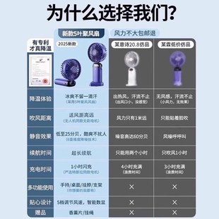 随身小型迷你折叠充电款 手持小风扇便携式 办公室桌上挂脖手拿USB