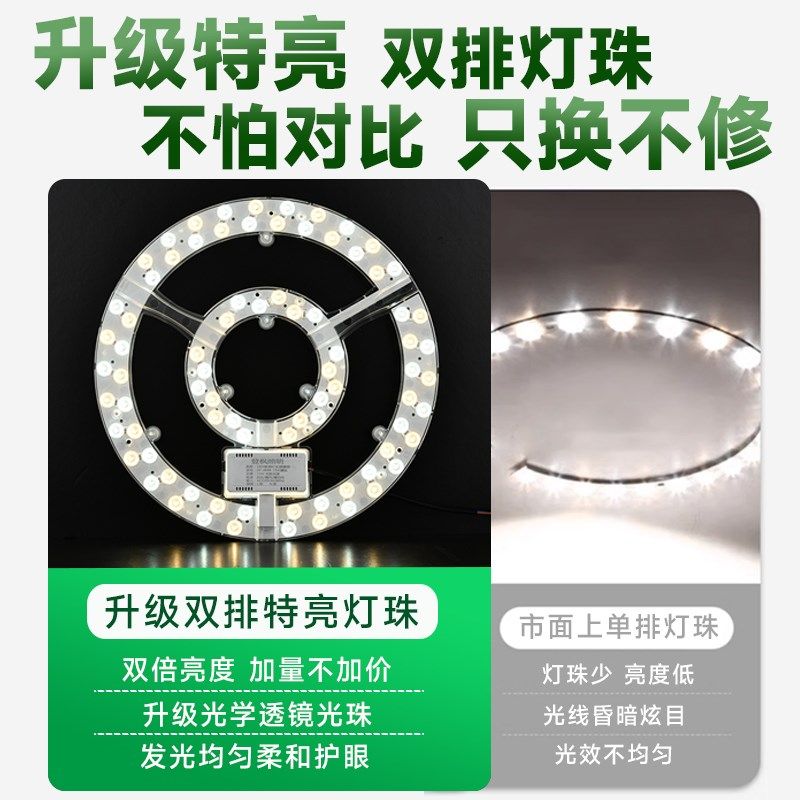 吸顶灯led灯芯家用客厅卧室灯新款圆形灯盘环形灯板现代简约灯具,家装灯饰光源,LED灯板,淘宝优惠券,粉丝福利购,淘宝优惠卷