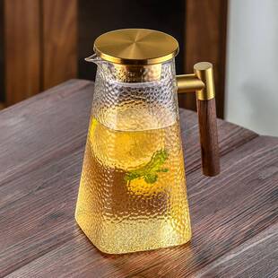 高颜值锤纹冷水壶家用玻璃耐高温凉水杯大容量耐热高档凉水壶套装