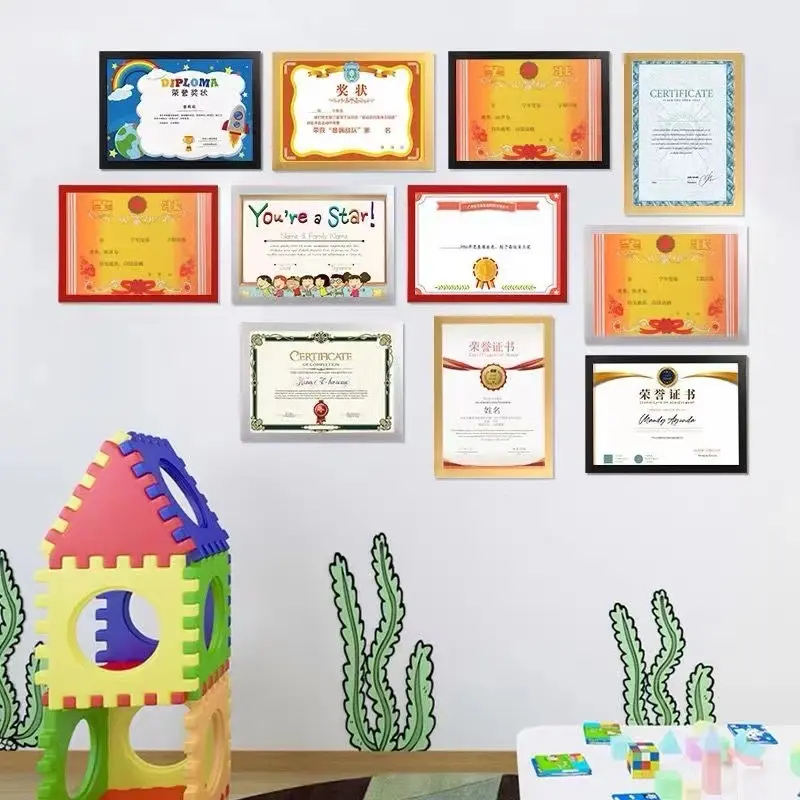 a4磁性展示贴营业执照框架软磁贴磁力8k4ka3海报框挂墙奖状展示框