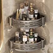 卫生间置物架浴室三角架转角厕所洗手洗漱台壁挂式 免打孔收纳架子