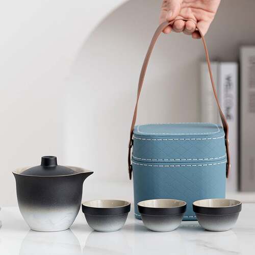 旅行茶具小套装便携式随身快客杯户外露营旅游泡茶壶茶杯商务礼品