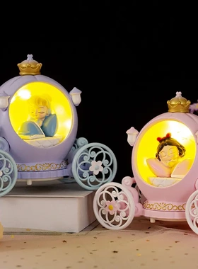 童话公主马车星星灯少儿音乐款送闺蜜生日礼物学生桌面摆件