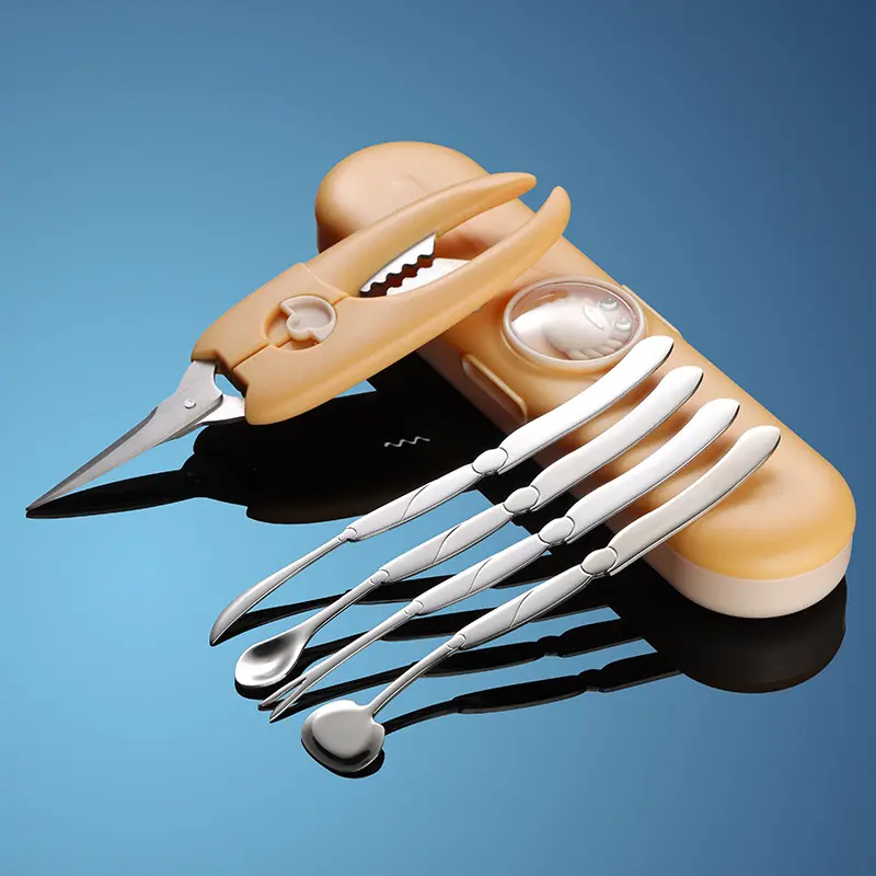 新款吃蟹工具套装蟹八件剥螃蟹剪刀吃蟹三件套拆大闸蟹专用