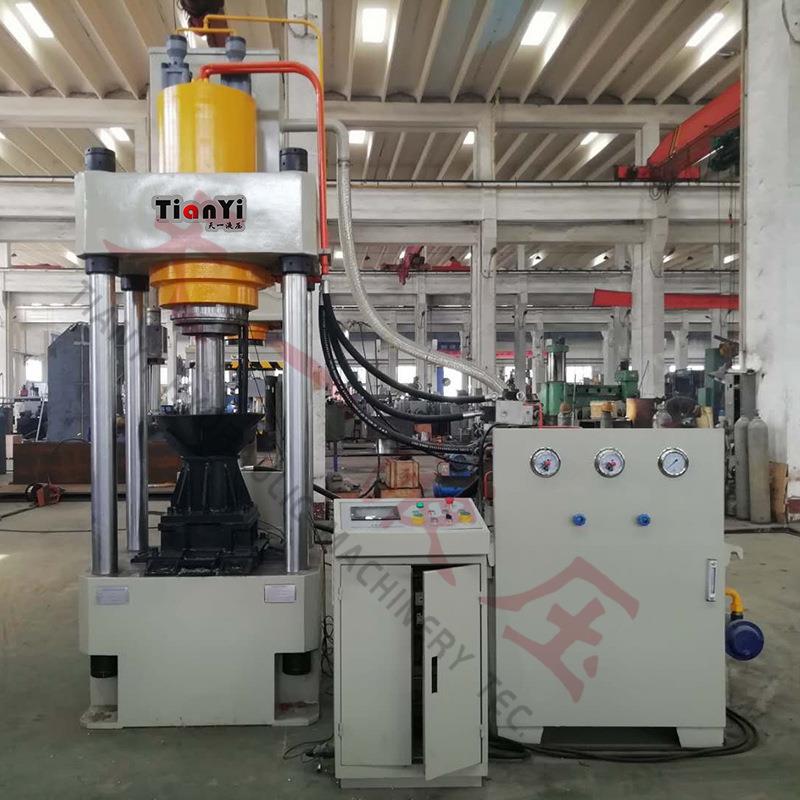 天津400T铜铁铝屑压块压力机废旧金属粉末成型油压机四柱液压机