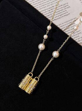 设感防丢无线蓝牙耳链机珍珠挂脖项计个性精致时尚百H5-8搭颈女链