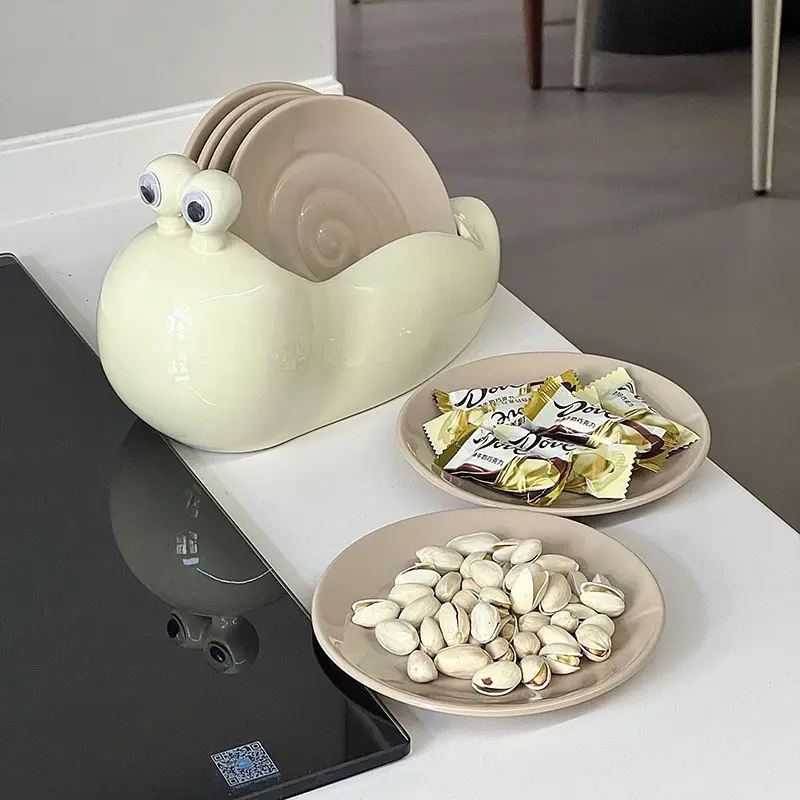 蜗牛吐骨碟轻奢陶瓷骨碟盘创意骨头碟家用多用途小盘子乔迁礼