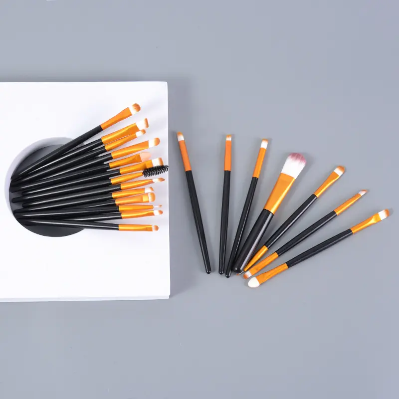 20支黑金化妆刷套装  便捷软毛眼影散粉腮红刷平价美妆工具