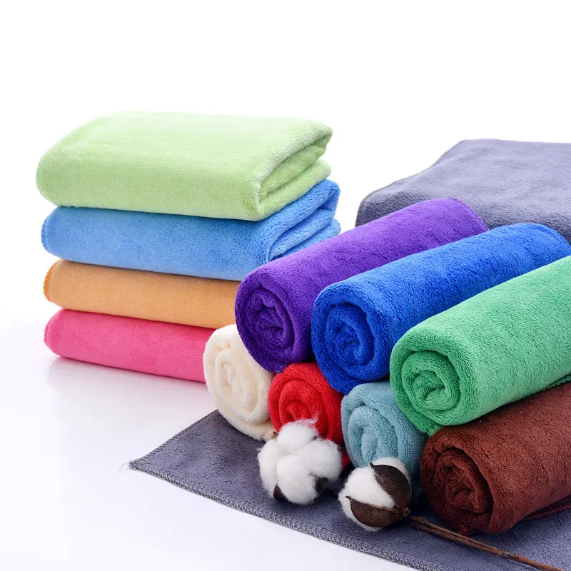 超细纤维毛巾3575磨绒柔软吸水干发巾350克/㎡方美容美发毛巾