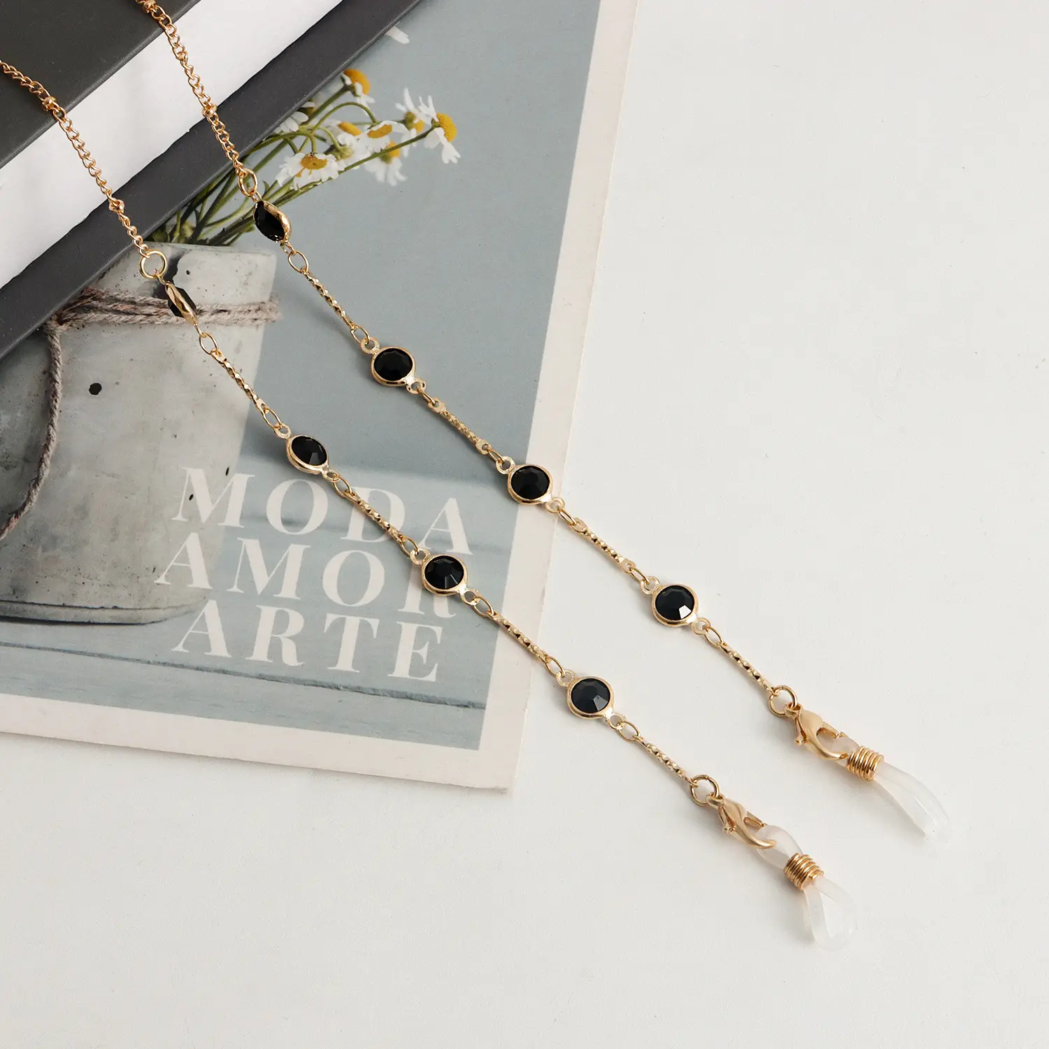 欧美时尚口罩挂链眼睛链简约口罩链金属海豚配饰眼镜链