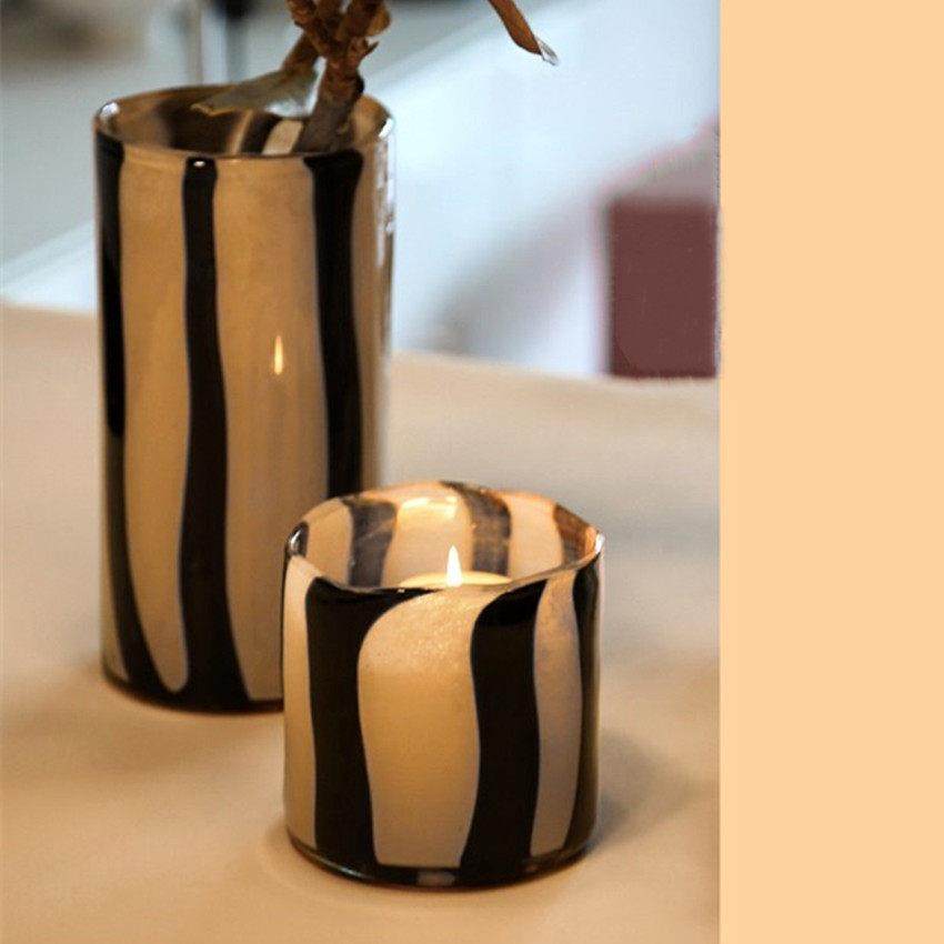 中古摆件复古法式条纹烛台/花瓶香薰蜡烛家用高级感客厅软装氛围,家居饰品,花瓶,淘宝优惠券,粉丝福利购,淘宝优惠卷