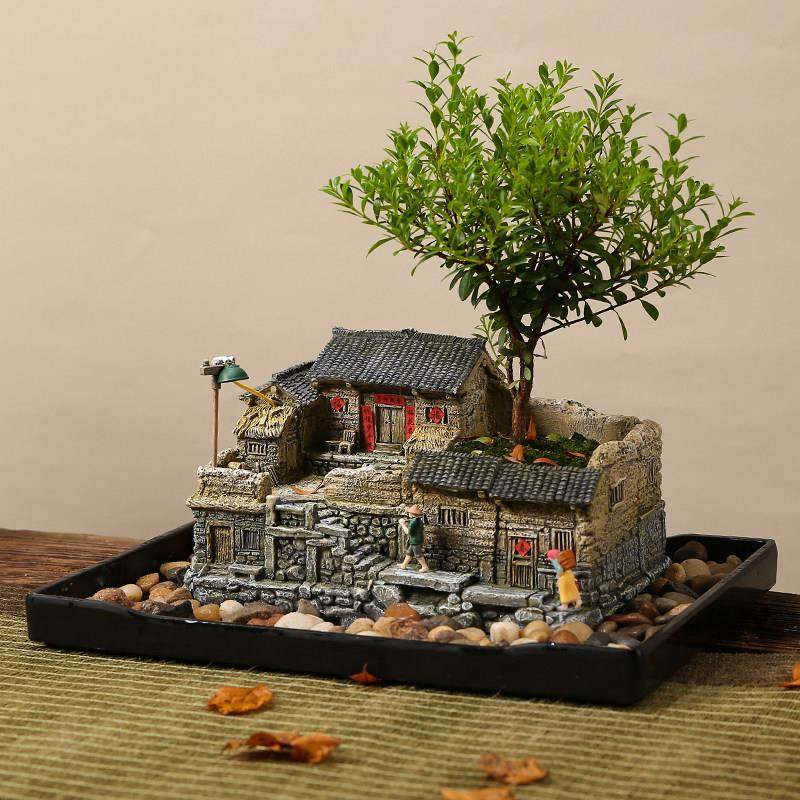 中式覆古小房子模型园艺假山盆景微景观装饰品摆件80后怀旧老物件,家居饰品,装饰摆件,淘宝优惠券,粉丝福利购,淘宝优惠卷