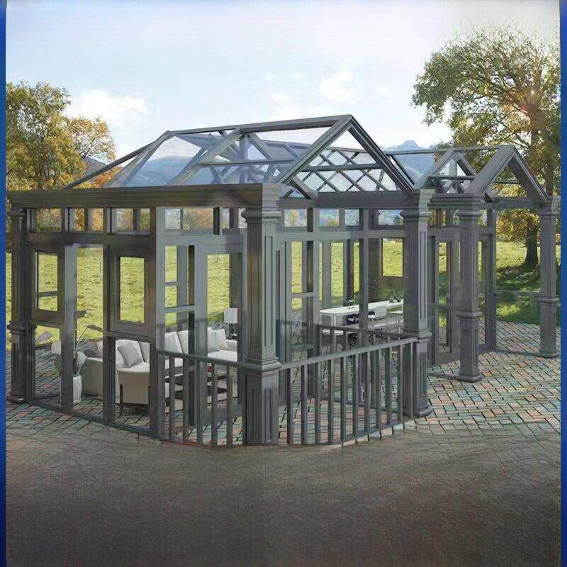 铝合金阳光房定制阳台户外庭院房露台茶室玻璃屋顶棚门窗密封阳台