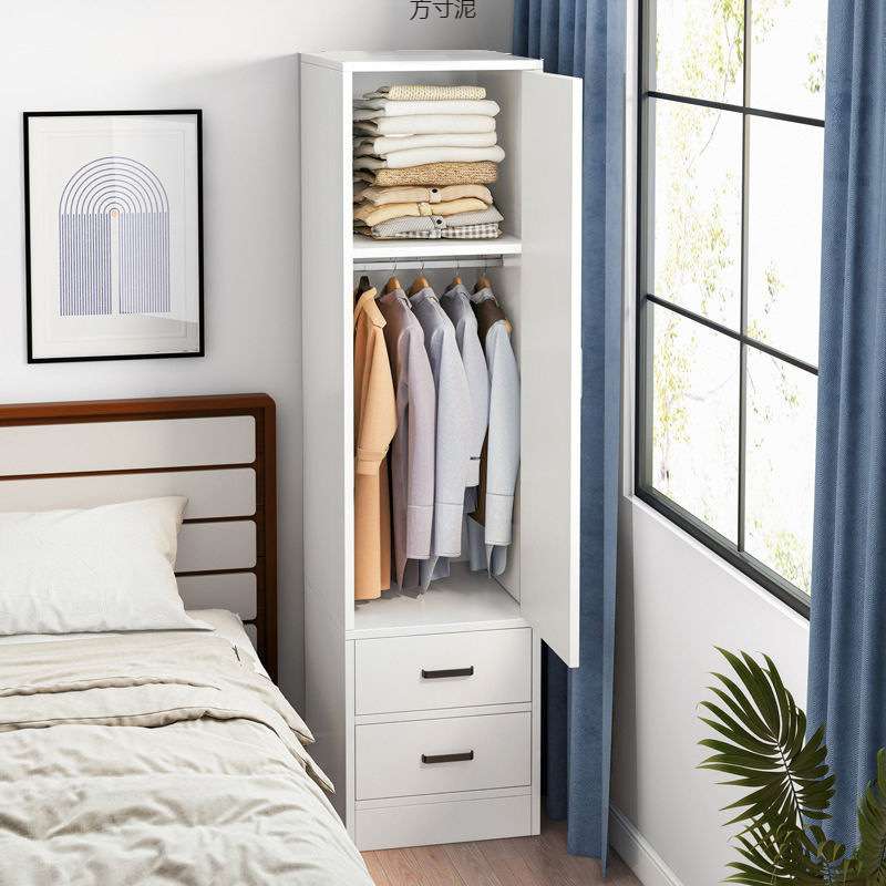 单门窄衣柜出租房用简易柜子储物柜简约现代小型单人衣橱家用卧室