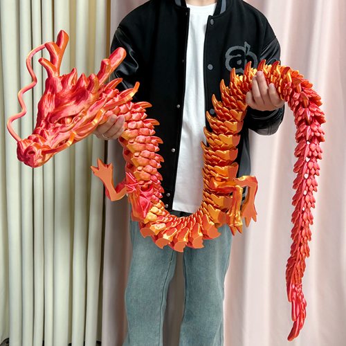 3d打印玩具中国龙模型摆件手办家居桌面装饰品可活动关节动物摆件