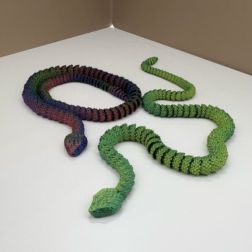 3d打印响尾蛇模型手办动物摆件家居桌面装饰品可活动关节儿童礼物