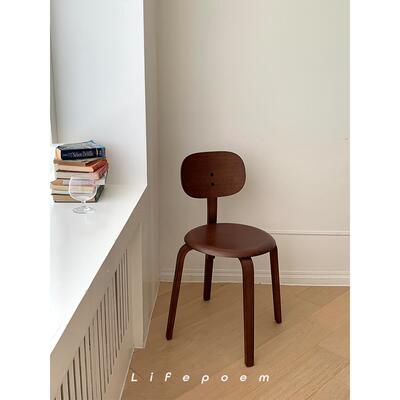 Lifepoem韩国风实木餐椅小户型网红靠背椅轻奢艺术简约咖啡厅椅子