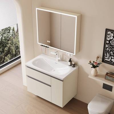 全铝蜂窝铝浴室柜组合陶瓷一体盆不锈钢拉篮收纳洗手洗脸池鸡蛋盆