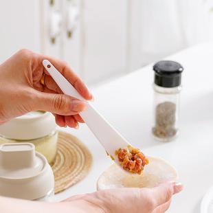 4个装 家用骨瓷挑馅勺纯白包饺子挖馅勺长柄陶瓷馄饨水饺包馅勺