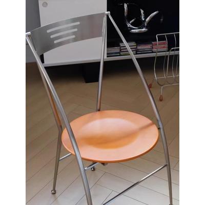 餐椅中古折叠椅小户型包豪斯实木休闲椅不锈钢家用靠背扶手椅子