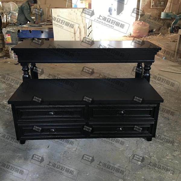 2023新款高低流水台 欧式服装鞋店箱包中岛展示柜内衣店柜台中岛