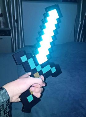 我的世界大电影钻石剑激光剑像素MC儿童男女孩发光双刃宝剑玩具